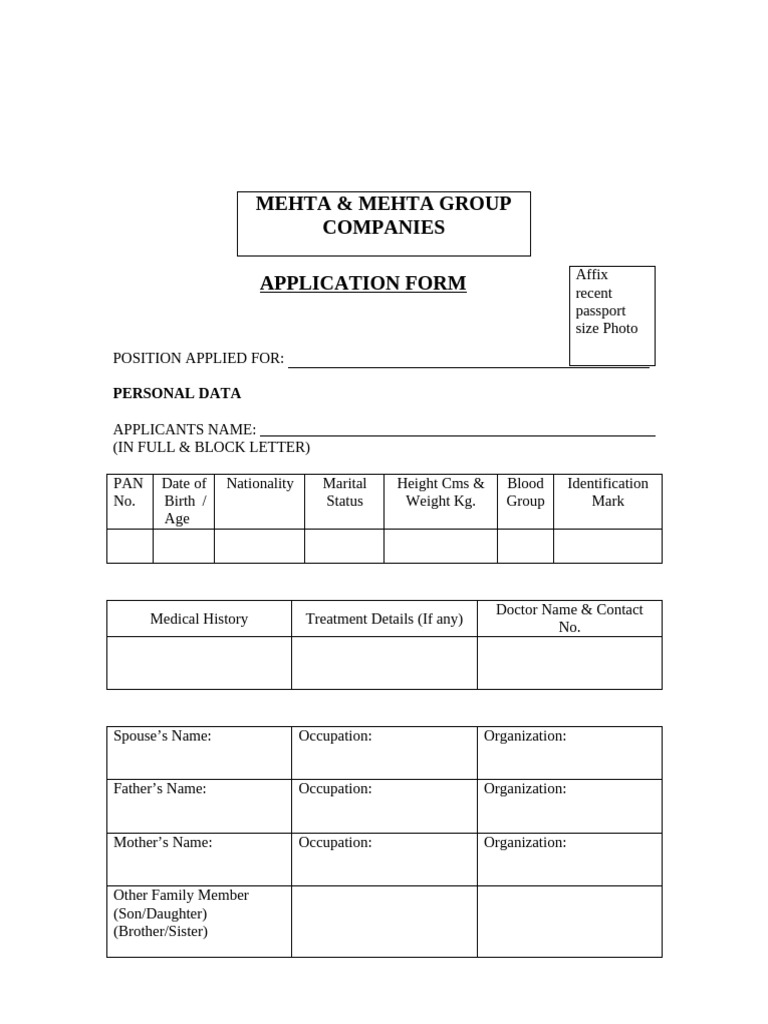 Employement Form | PDF