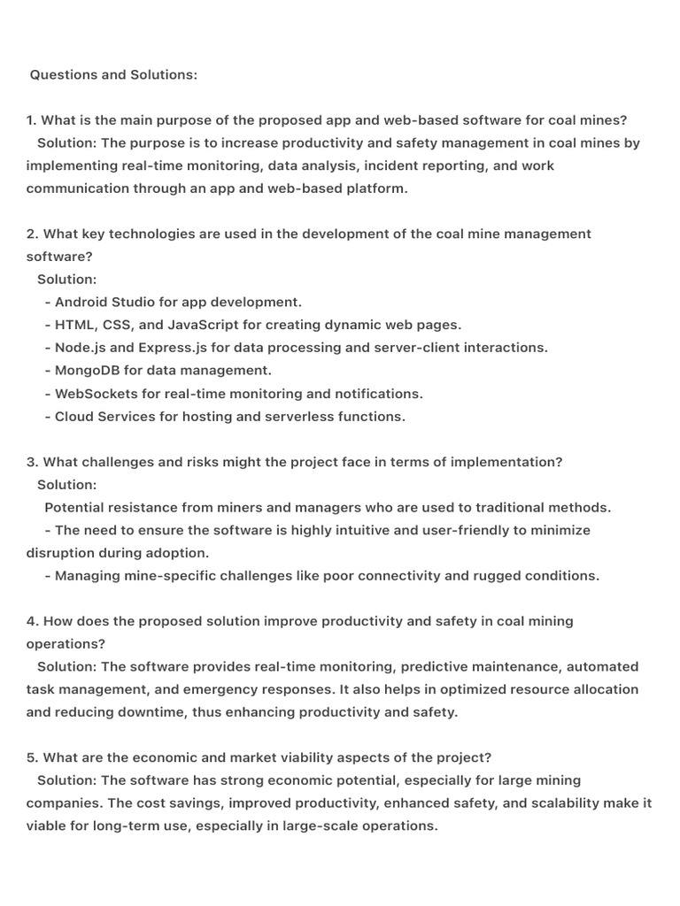 Questions and Solutions: PDF | PDF | Mining | Cloud Computing