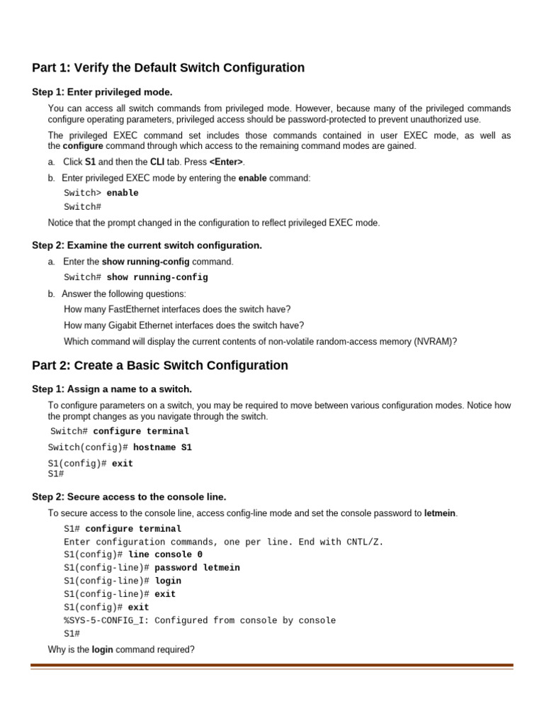 Basic Switch Configuration Guide | PDF | Command Line Interface | Password