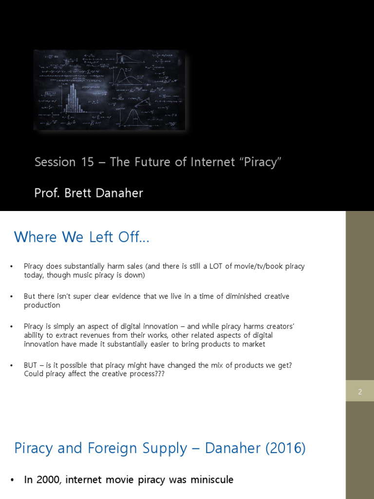 Session 15 - The Future of Internet Piracy | PDF | Copyright Infringement