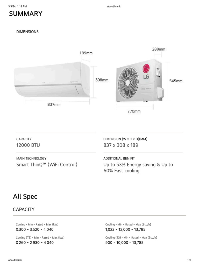 Split Unit 12000 Btu | PDF