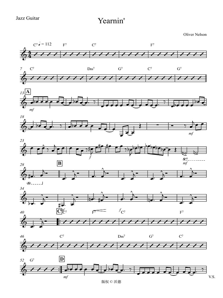 Yearnin' - Jazz Guitar | PDF
