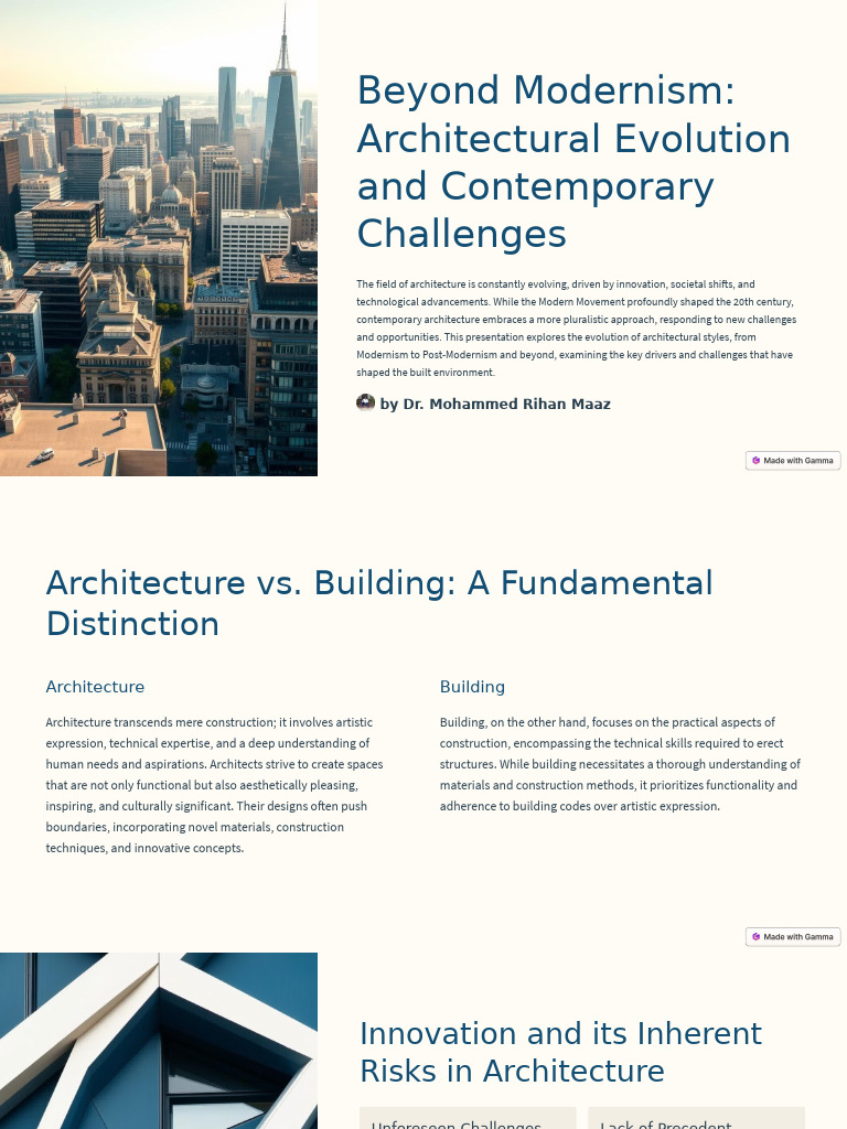Architectural Evolution and Challenges | PDF | Ornament (Art) | Modernism