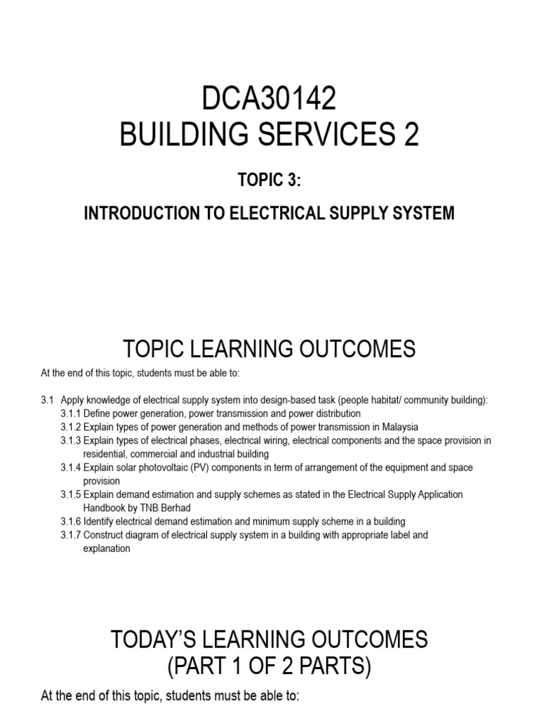 Overview of Electrical Supply Systems | PDF | Electrical Substation ...