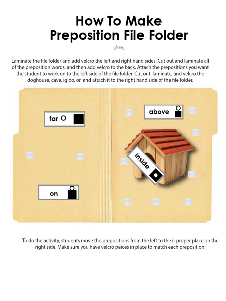 Create a Preposition File Folder Activity | PDF