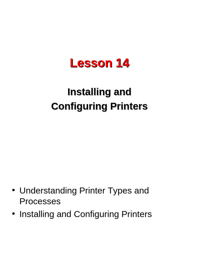 Printer Installation and Configuration Guide | PDF | Printer (Computing ...