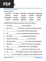 Grade 3 Verbs Worksheets | PDF | Verb | Subject (Grammar)