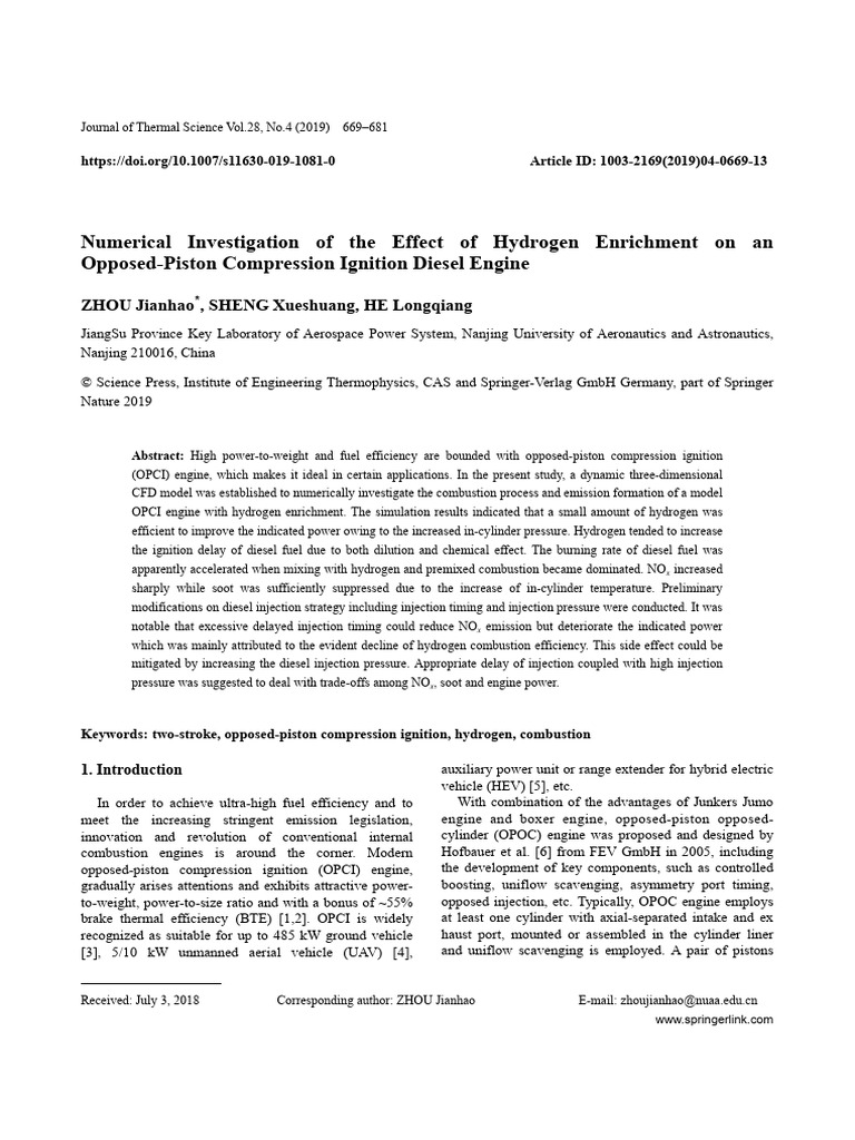 Numerical Investigation of The Effect of Hydrogen Enrichment On An ...