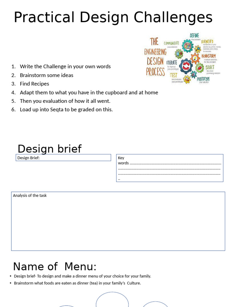 Dinner Menu Design Challenge Guide | PDF | Foods | Cooking