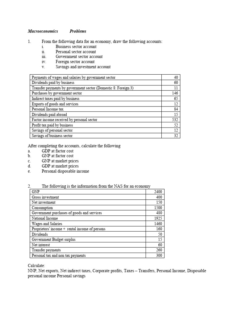 Practice Questions Pdf Fiscal Multiplier Consumption Economics