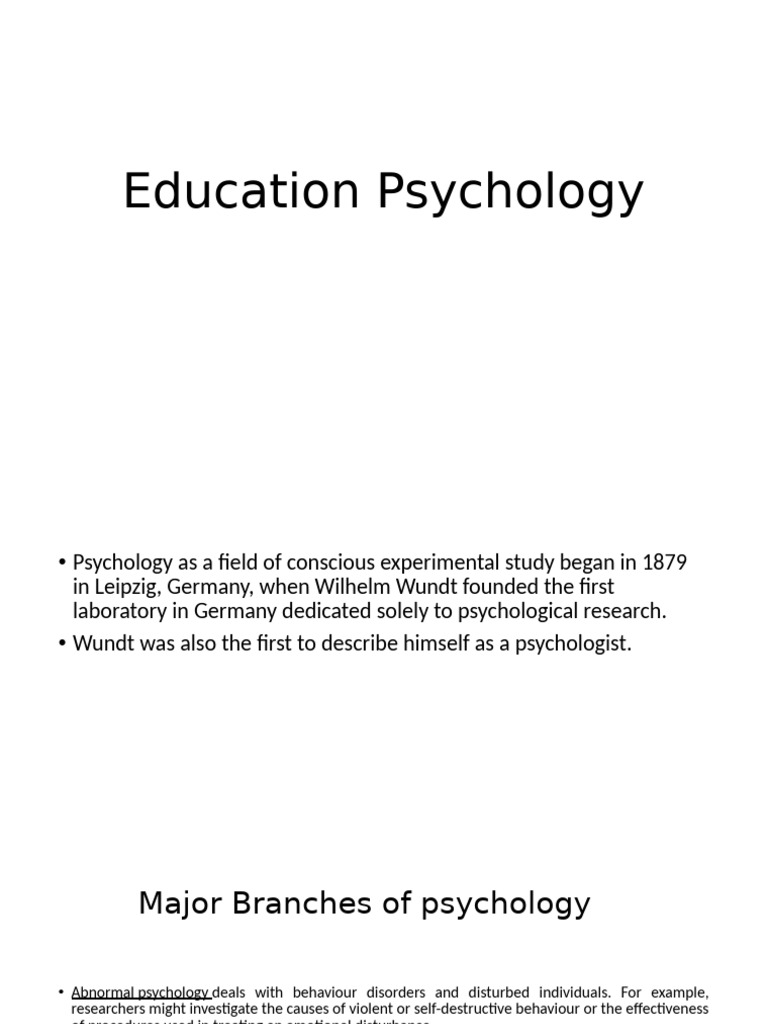 Education Psychology PDF Psychology Educational Psychology