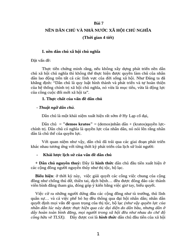 Bài 7 Che Do Dan Chu Va NNXHCN | PDF