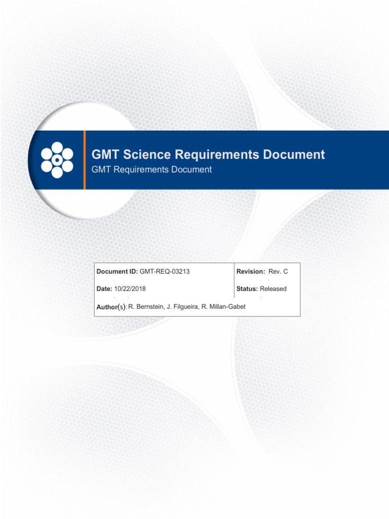 GMT-REQ-03213 GMT Science Requirements RevC | PDF | Infrared | Angular ...