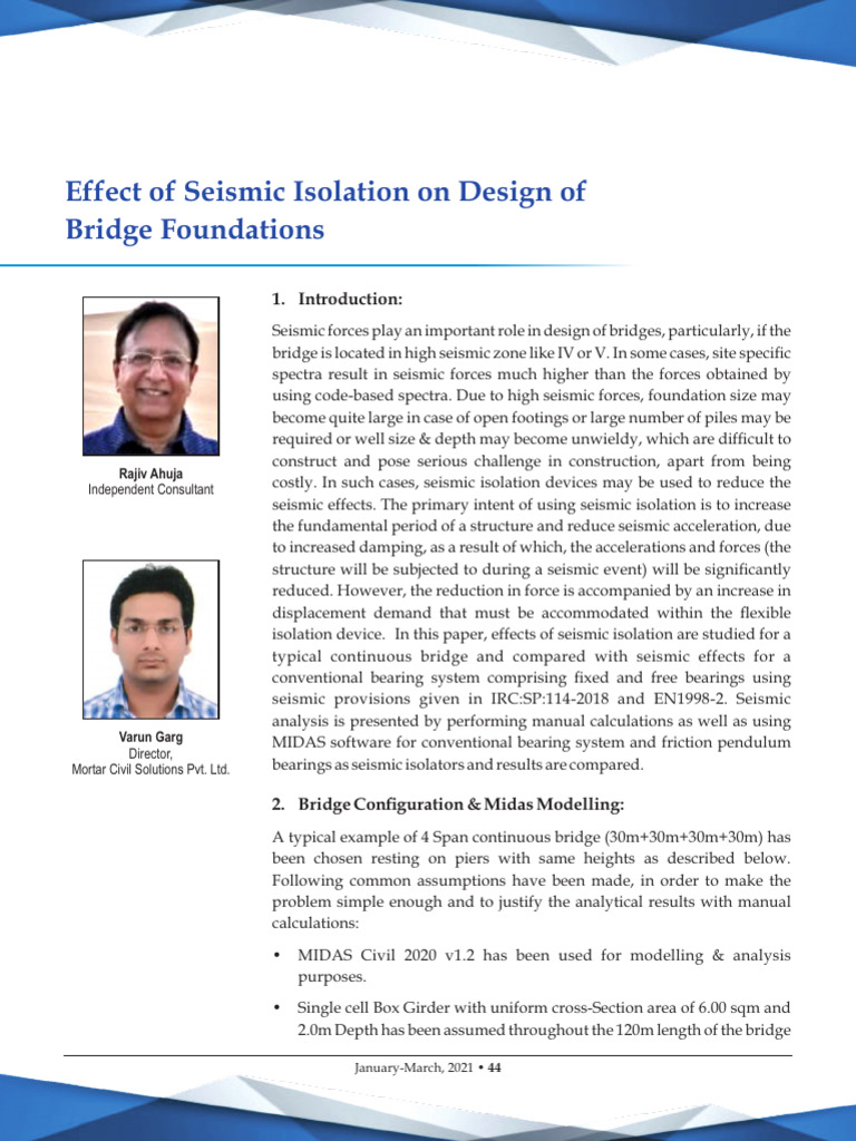 Seismic Isolation Impact on Bridge Design | PDF | Earthquake ...