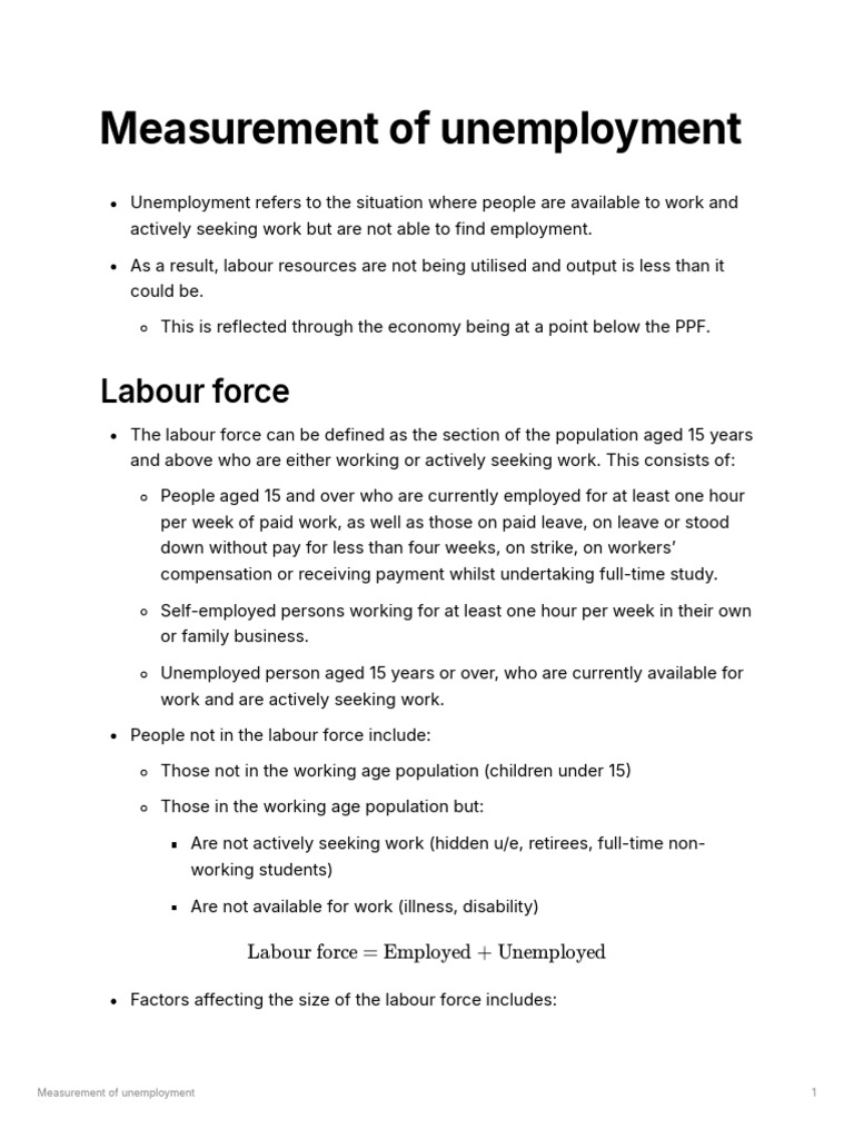 Understanding Unemployment Measurement | PDF