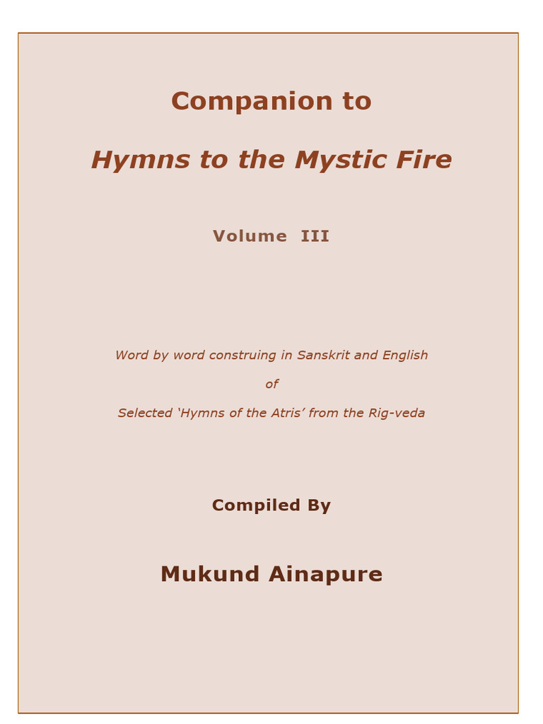 Companion To Hymns To The Mystic Fire Vol3 | PDF | Sri Aurobindo | Sanskrit