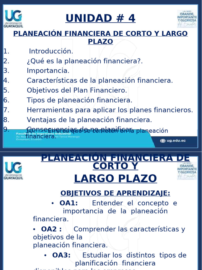Planeación Financiera: Corto y Largo Plazo | PDF | Planificación | Business
