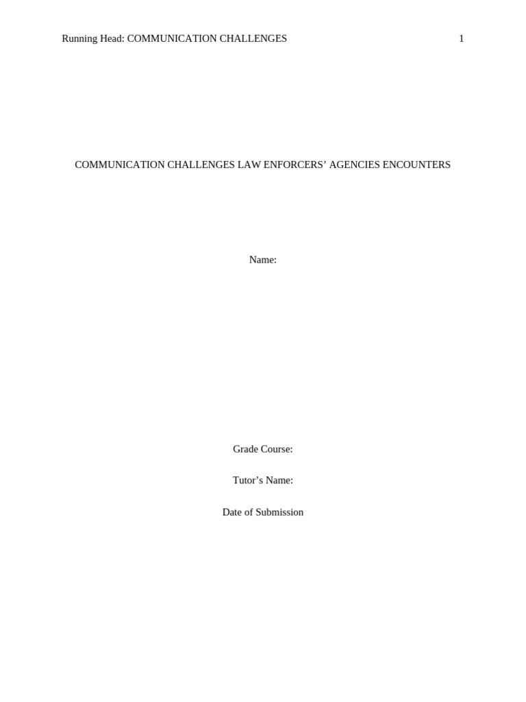 Communication Challenges Law Enforcers | PDF | Firefighter | September ...