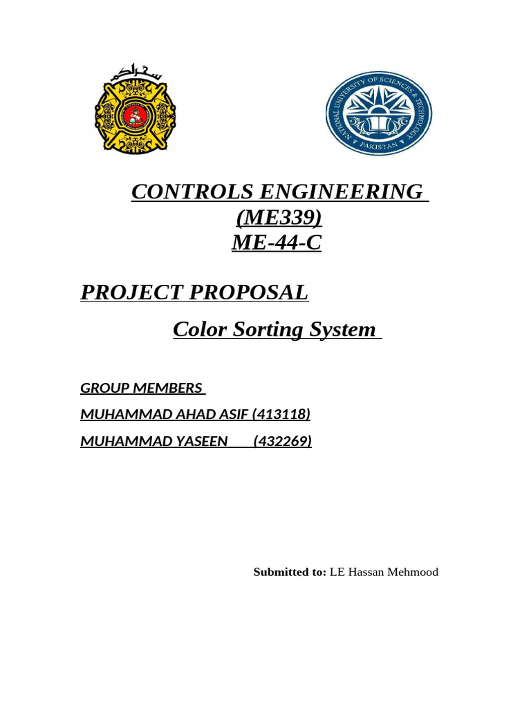 Color Sorting System Project Proposal | PDF | Servomechanism | Engineering
