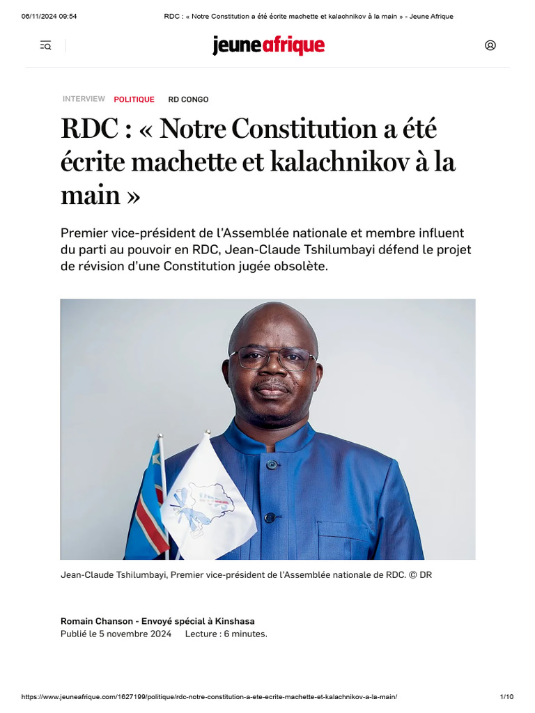 Révision de la Constitution en RDC | PDF | République démocratique du ...