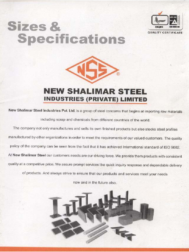 Structure Steel Sections Detail & Weight | PDF
