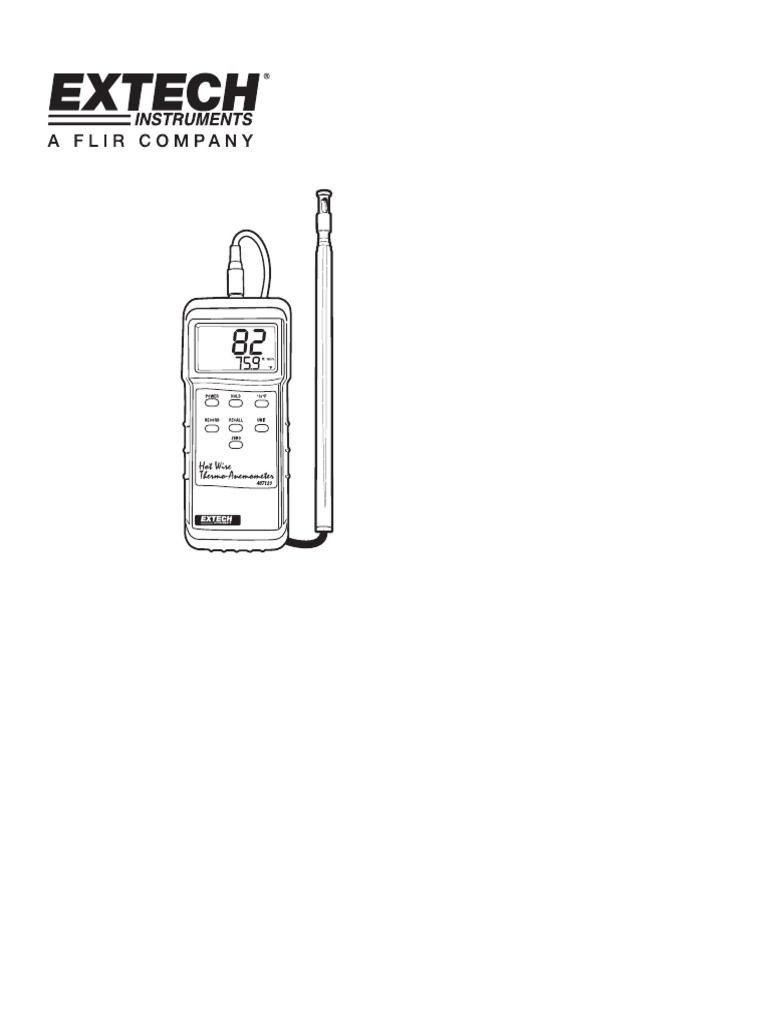 Extech Hot Wire Anemometer 407123 Guide | PDF | Calibration | Temperature