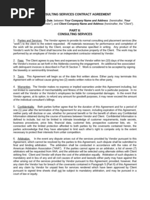 Consulting Services Contract Agreement