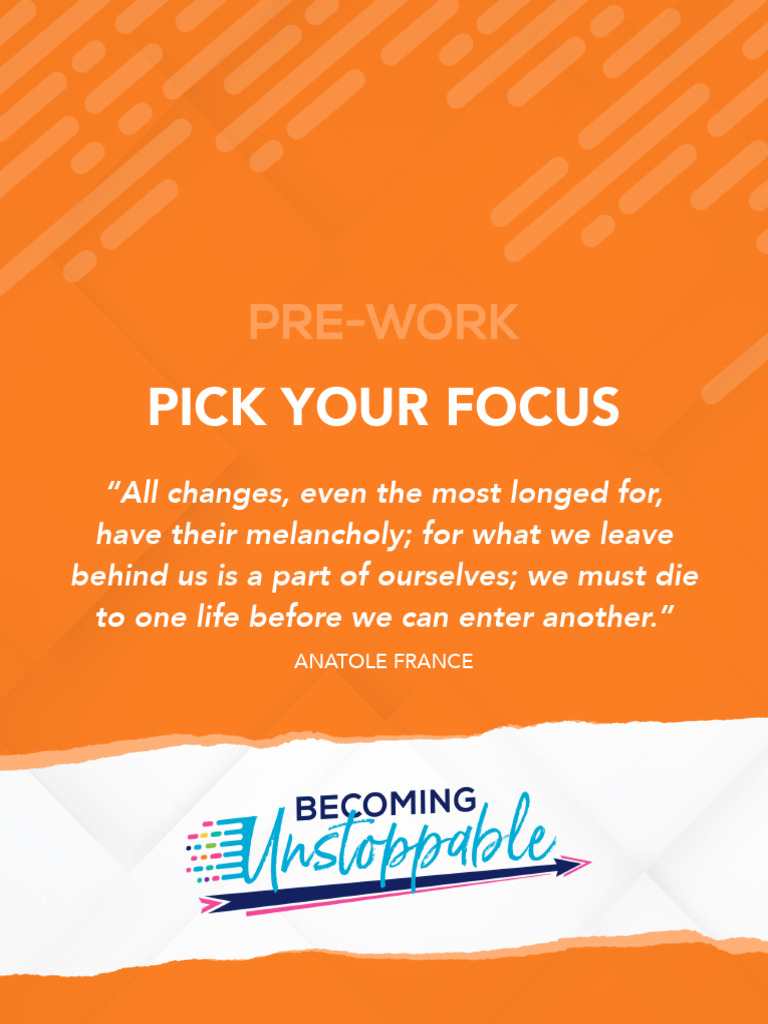 Pre-Work - Pick Your Focus | PDF