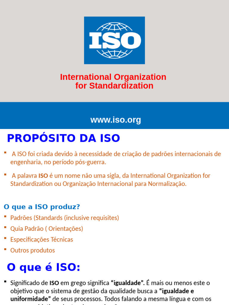 Entenda a ISO e suas normas de qualidade | PDF | ISO 9000 | Produção e ...