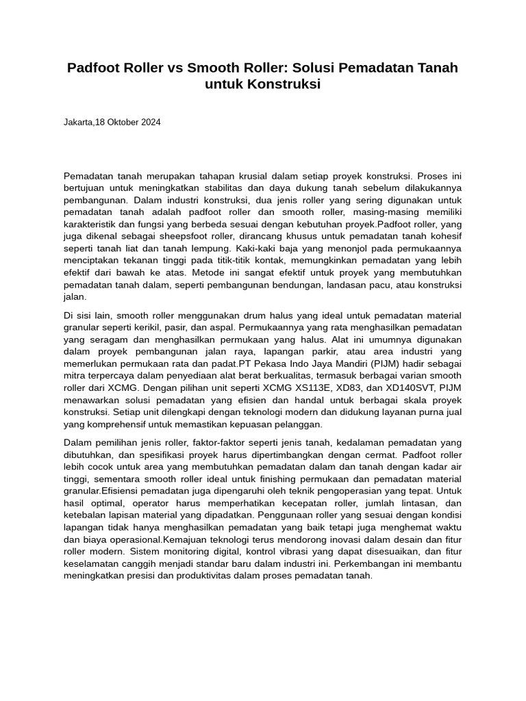 Pemilihan Roller untuk Konstruksi | PDF