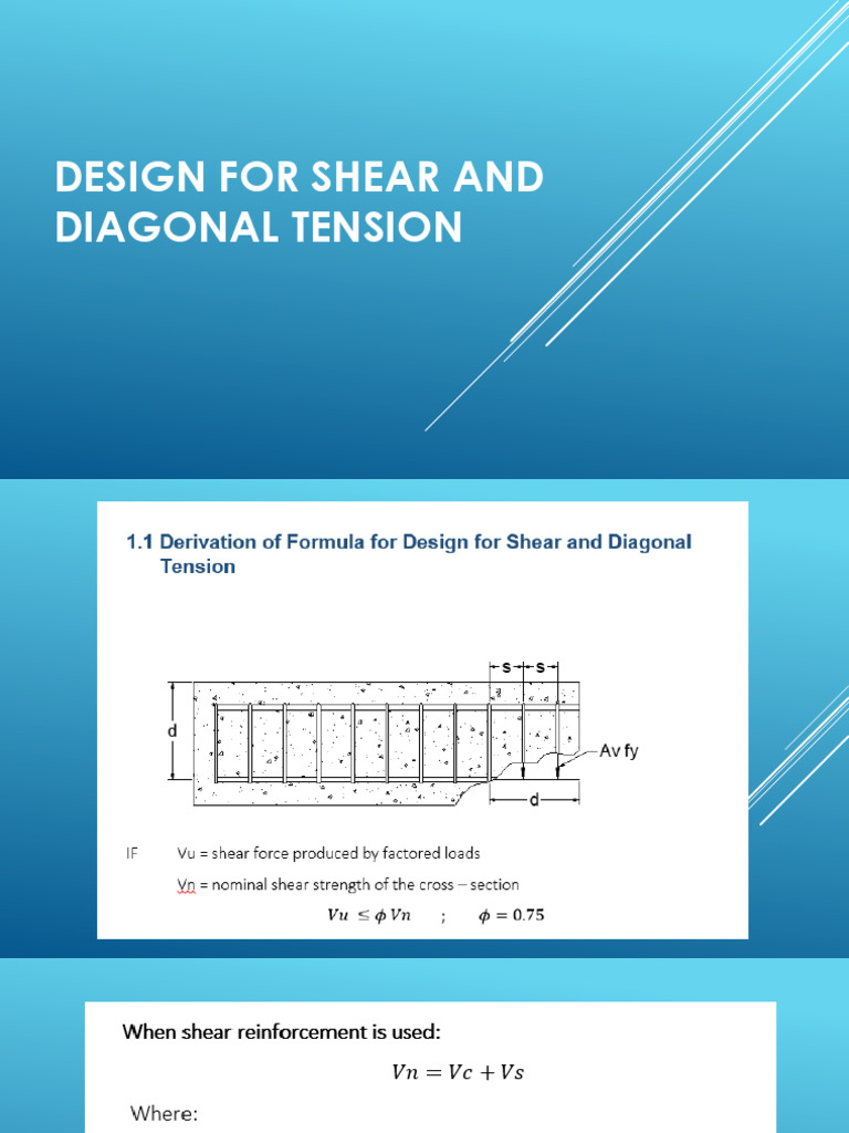 Design For Shear and Diagonal Tension | PDF