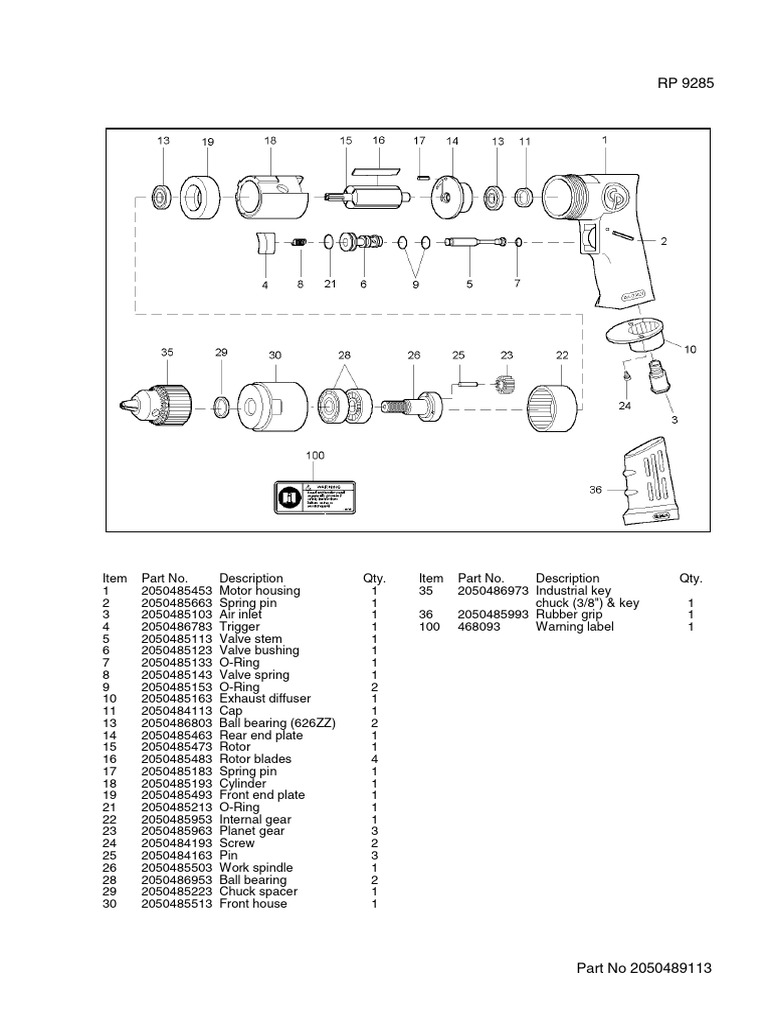 RP 9285 Parts List and Contacts | PDF | Valve | Machines