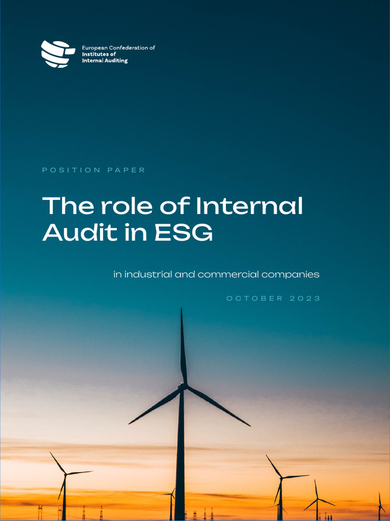 the role of IA in ESG | PDF | Internal Audit | Audit