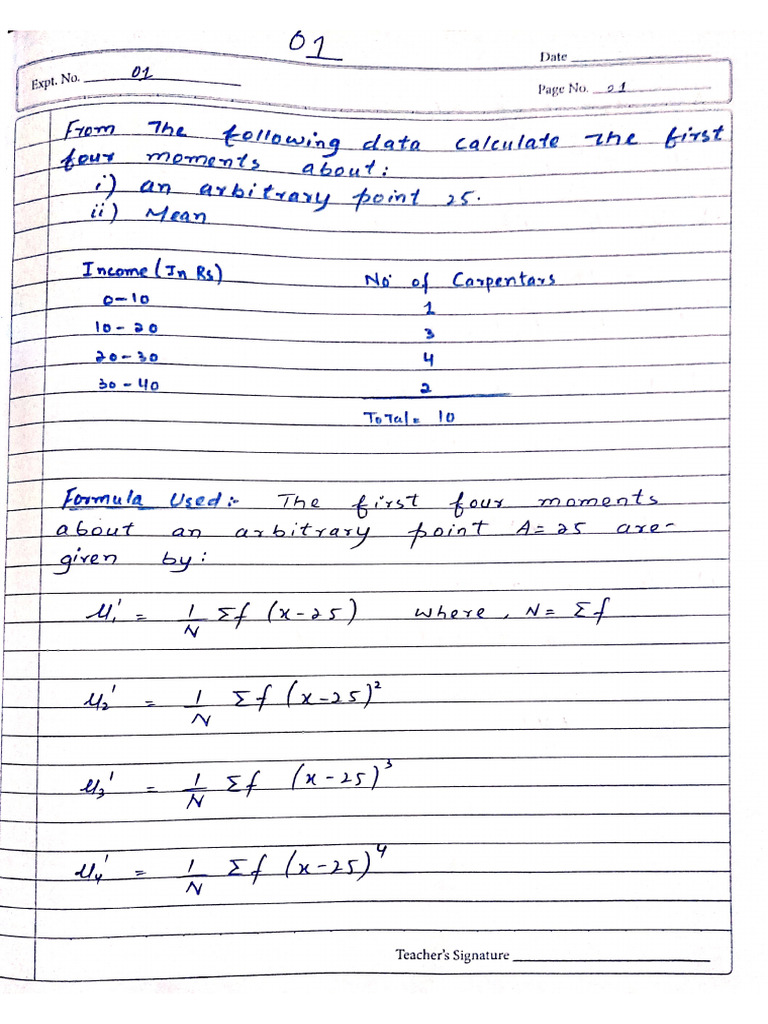 Statistics Practical | PDF