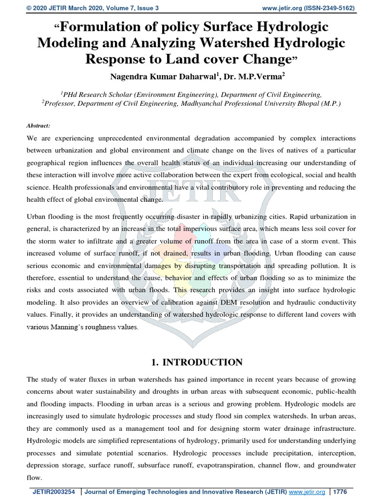 Urban Hydrologic Modeling and Flood Analysis | PDF | Surface Runoff ...