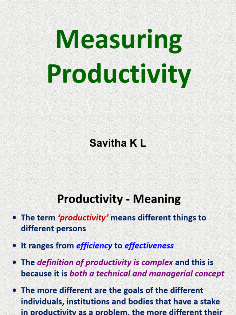 Understanding Productivity Measurement | PDF | Production Function ...