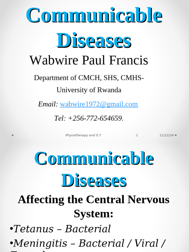 Communicable Diseases of the CNS | PDF | Meningitis | Rabies
