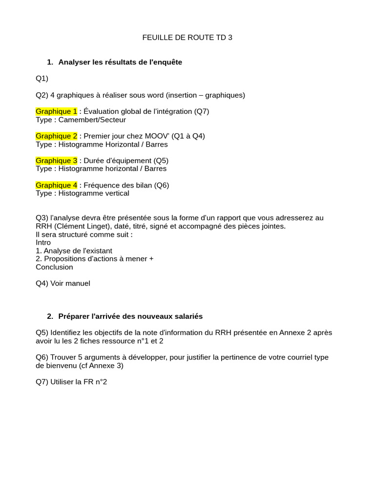 Feuille de Route TD3 : Analyse et Actions | PDF | Méthodes et ...