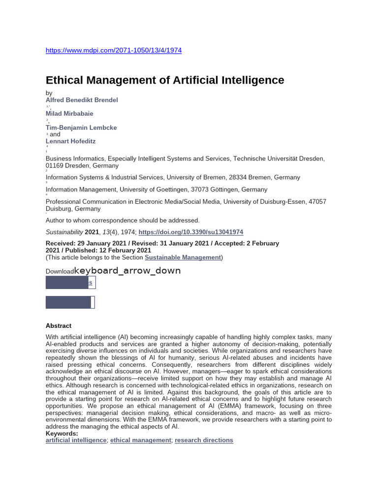 Ethical Management of AI Framework | PDF | Artificial Intelligence ...