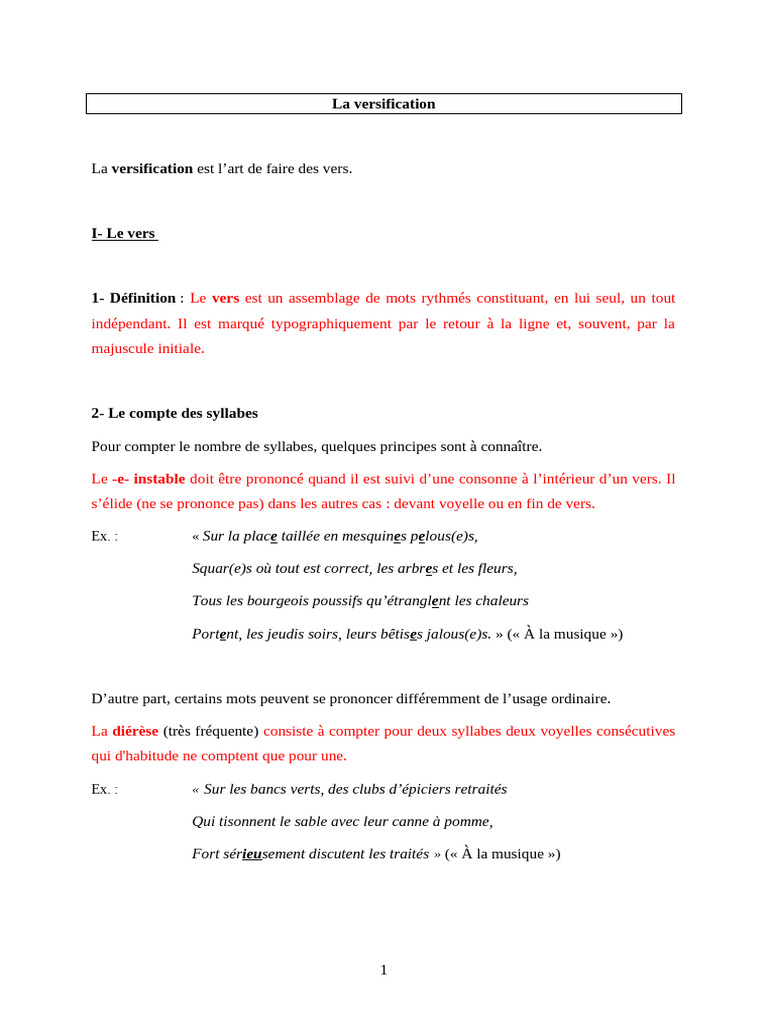 Introduction à la versification | PDF | Rime dans la poésie | Sonnets