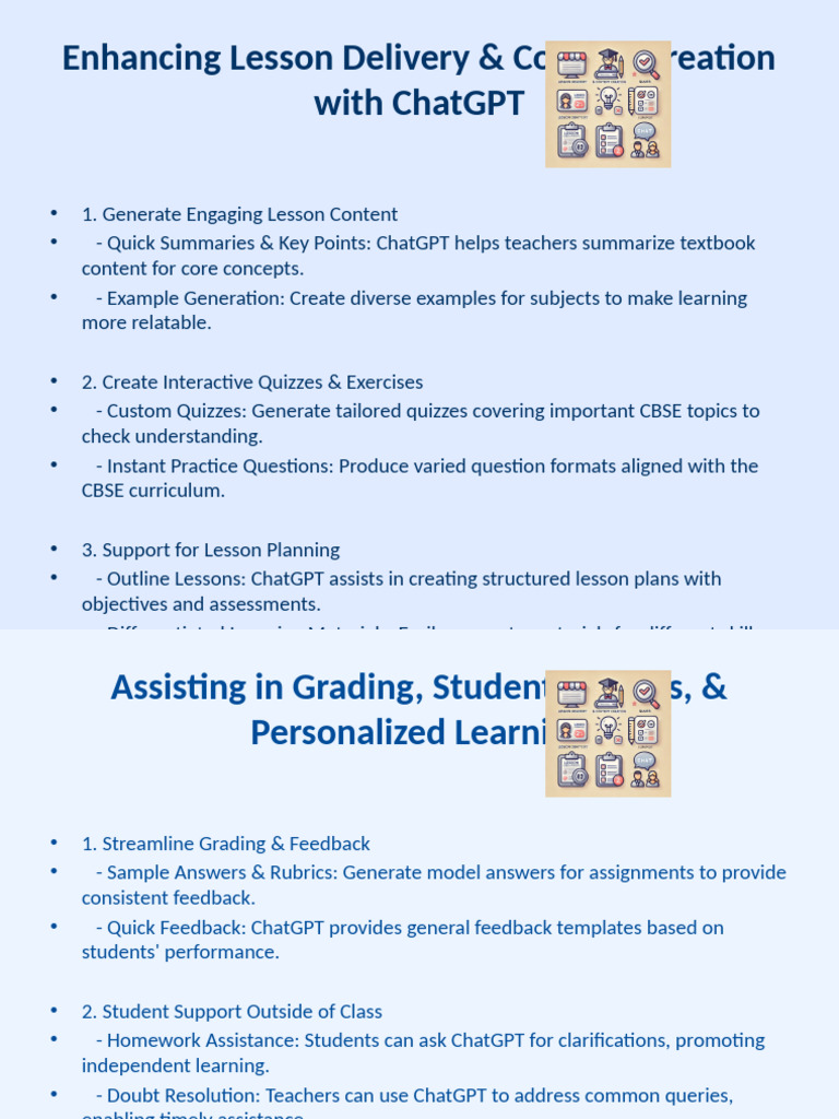 ChatGPT in CBSE Education Themed Teacher Slides With PNG Icons | PDF ...