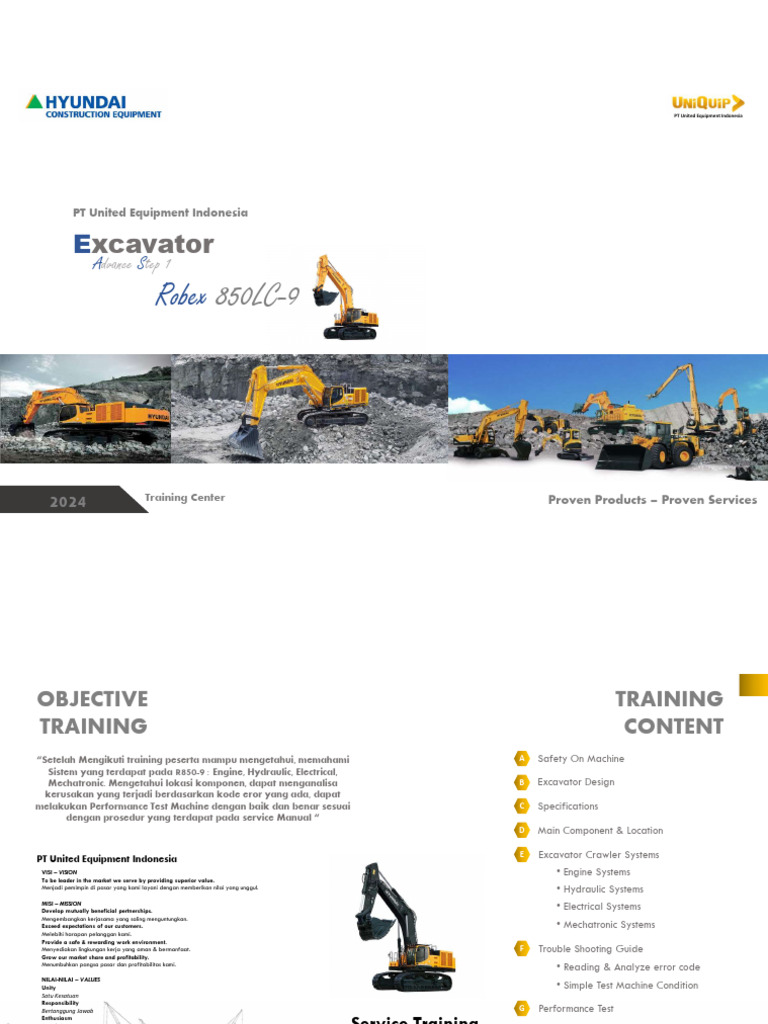 Excavator R850-9 Training Overview | PDF | Valve | Pump
