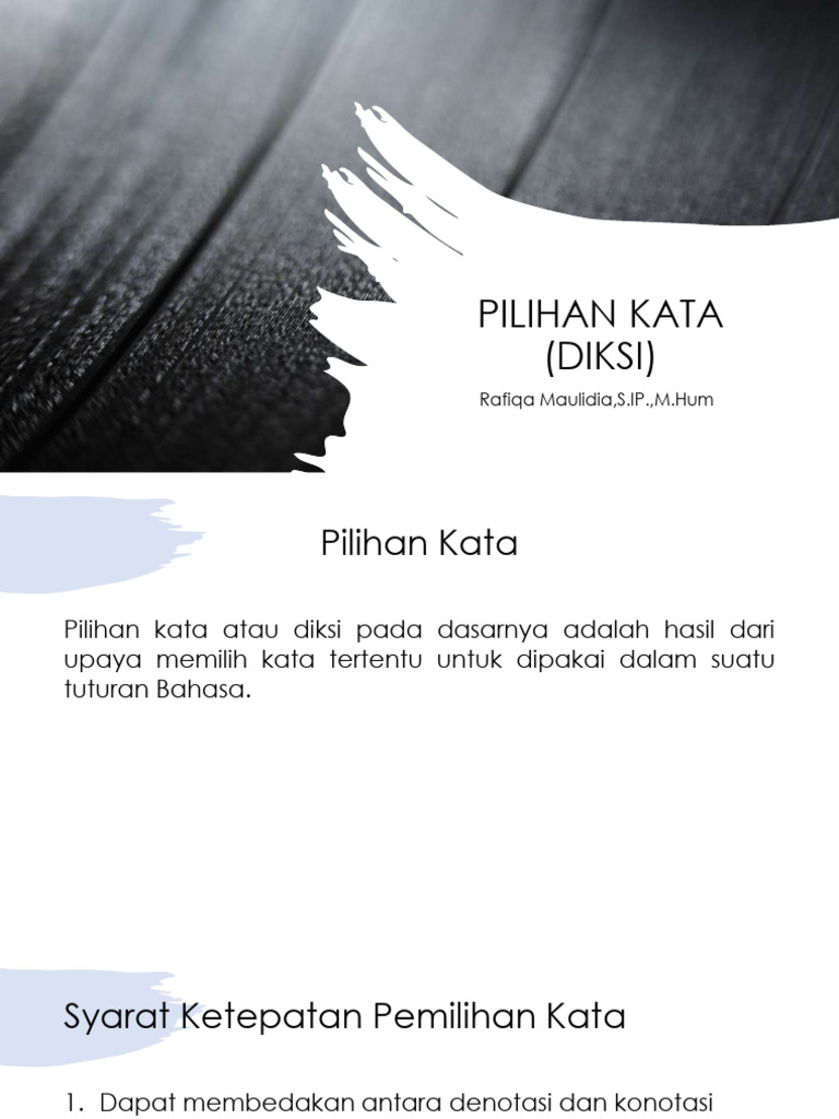 Panduan Pemilihan Diksi yang Tepat | PDF | Karier & Perkembangan