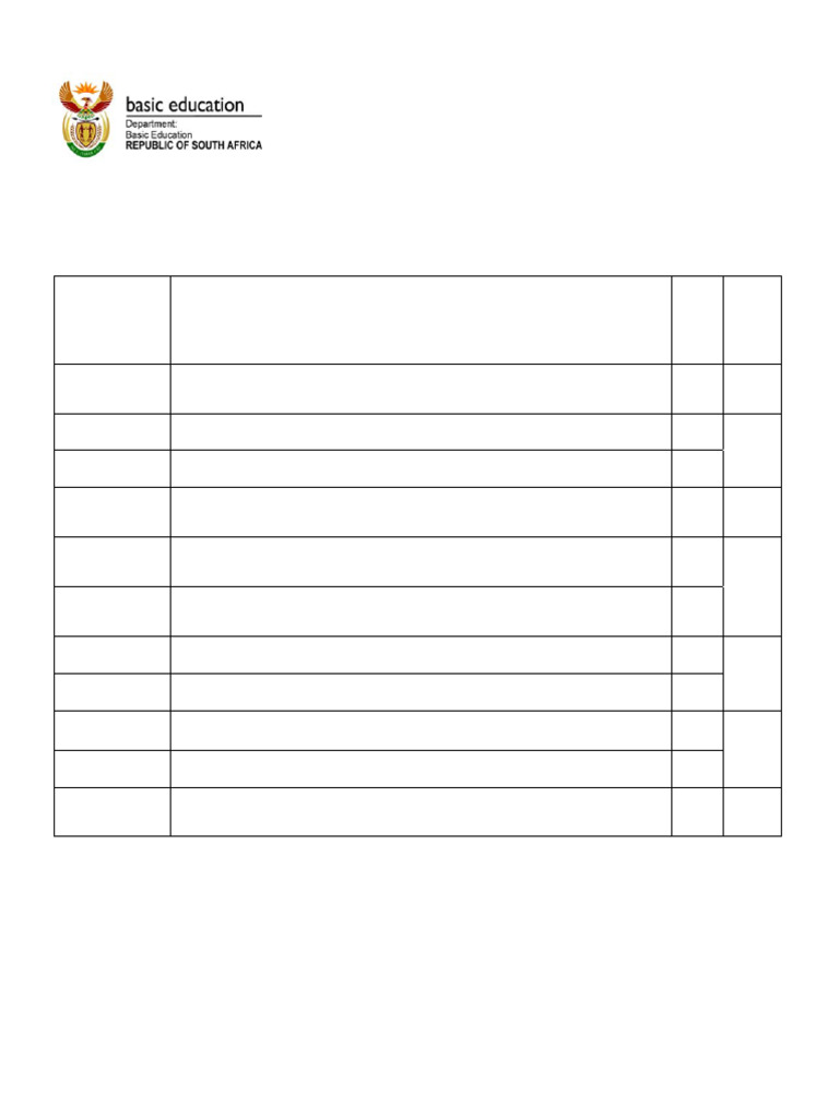 English HL Grade 5 2012 Memo | PDF | Grammar | English Language