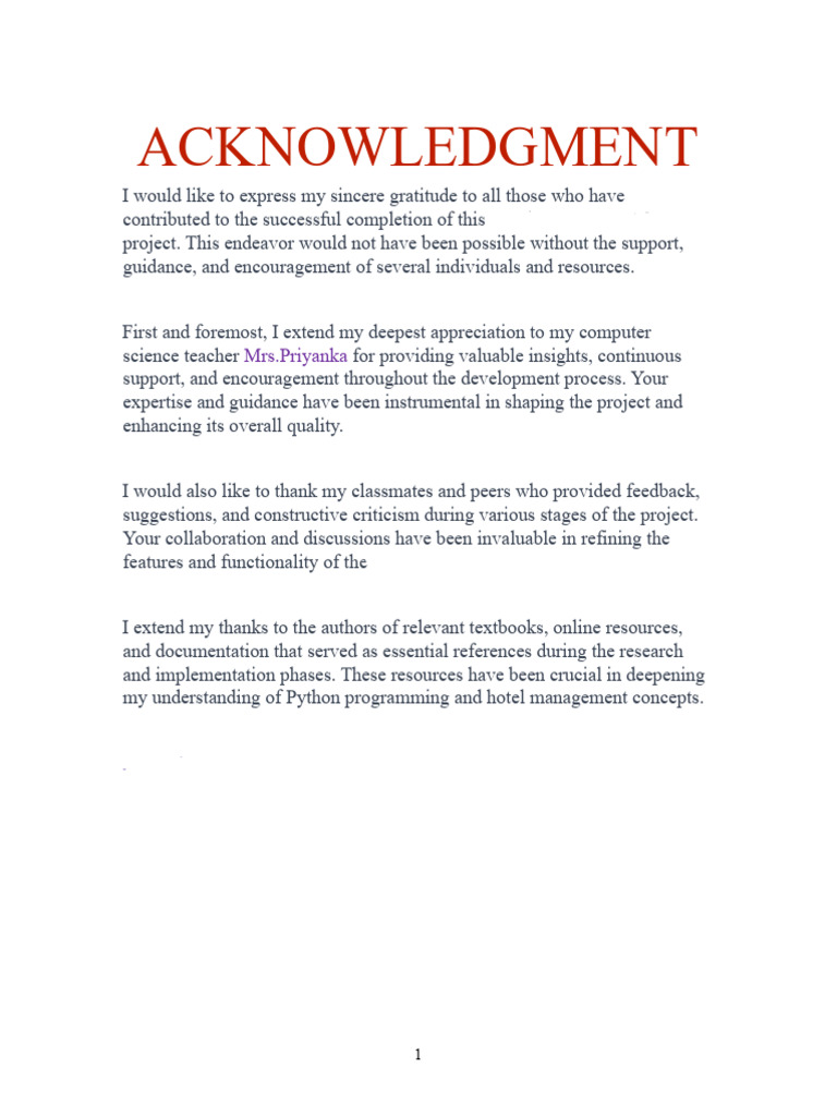 Acknowledgement & Certificate | PDF