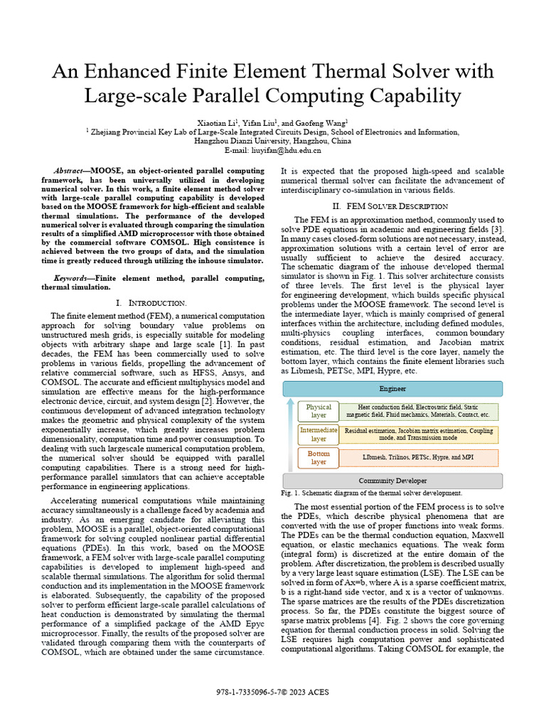An Enhanced Finite Element Thermal Solver With Large-Scale Parallel ...