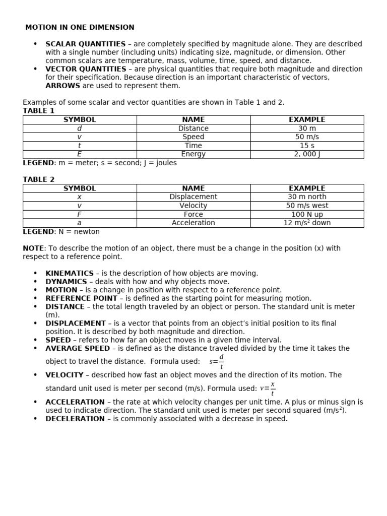 Understanding Motion: Scalars and Vectors | PDF | Velocity | Acceleration