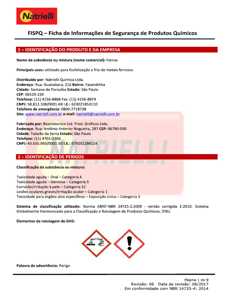 Neutralizador de Ferrugem (Ferrox) | PDF