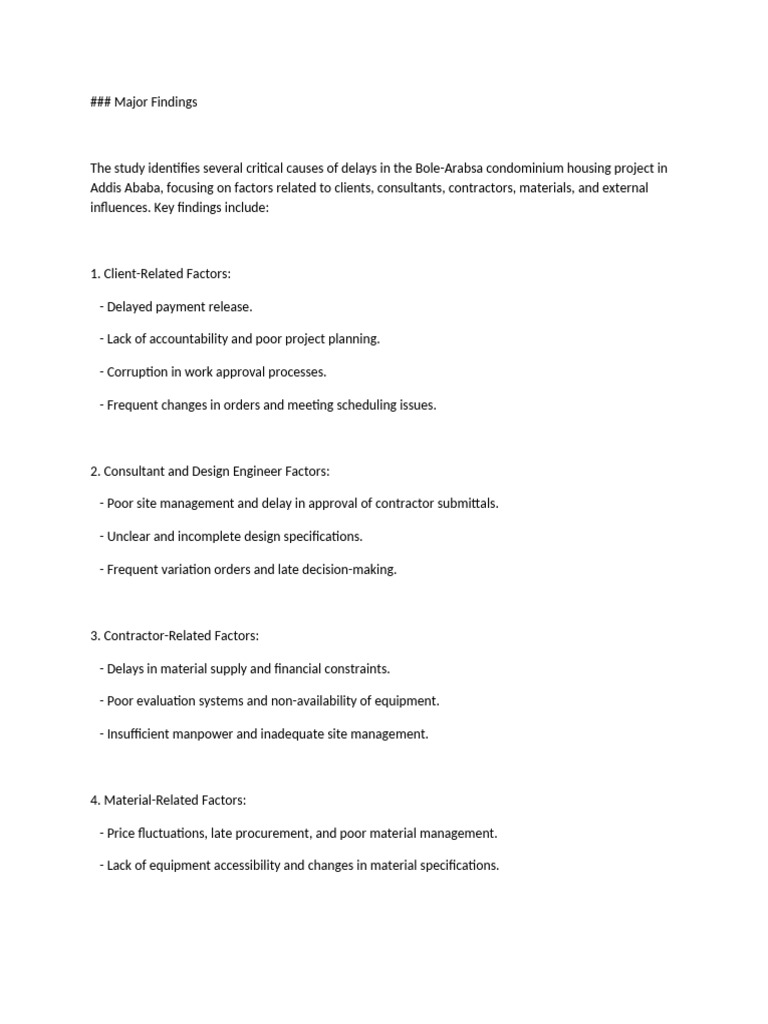 Major Findings | PDF | Sampling (Statistics) | Project Management