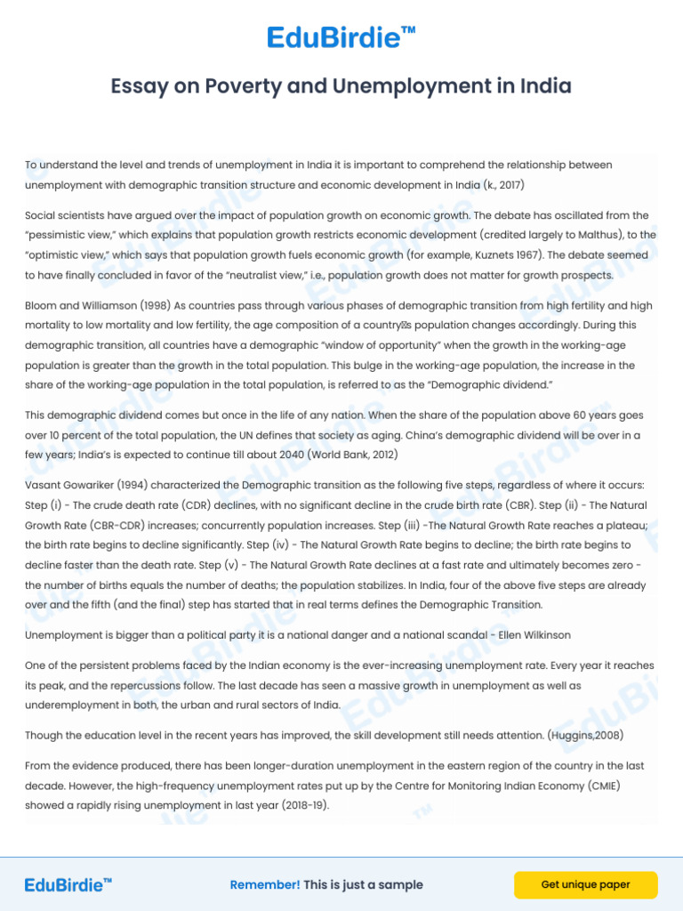 Unemployment and Poverty in India | PDF | Recession | Unemployment